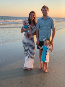 Dr. Matthew Marshall with his family on the beach